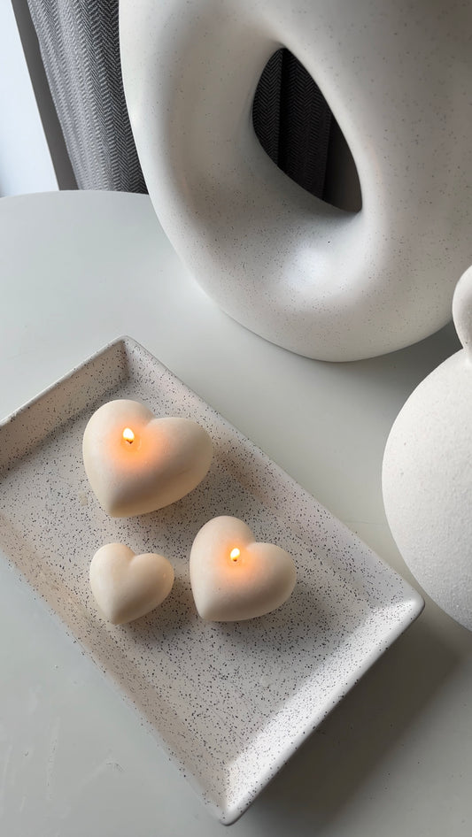 Trio Heart Candle Set
